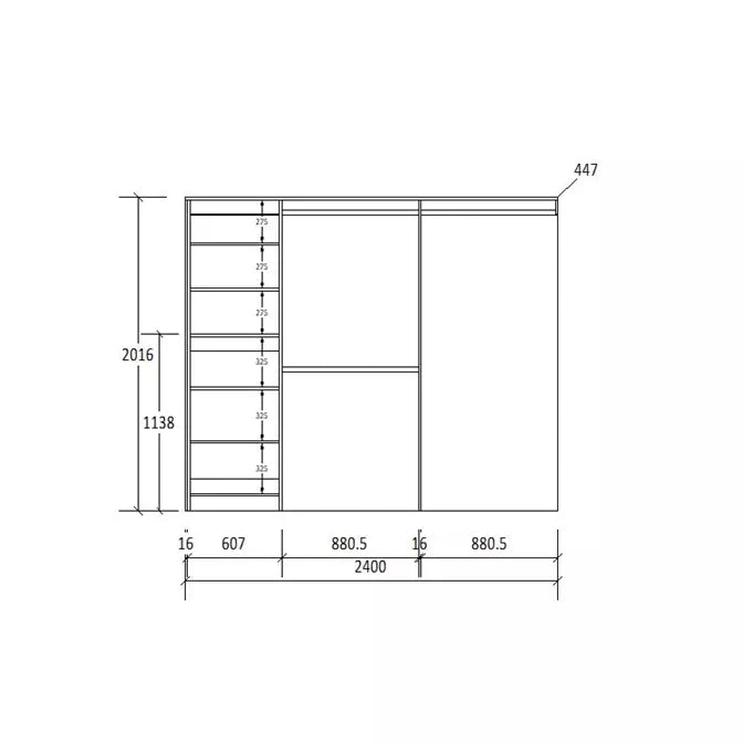 H2016 X W2400 X D447