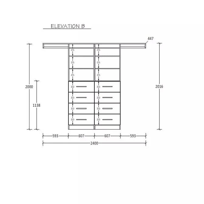H2016 X W2400 X D447 (mm)
