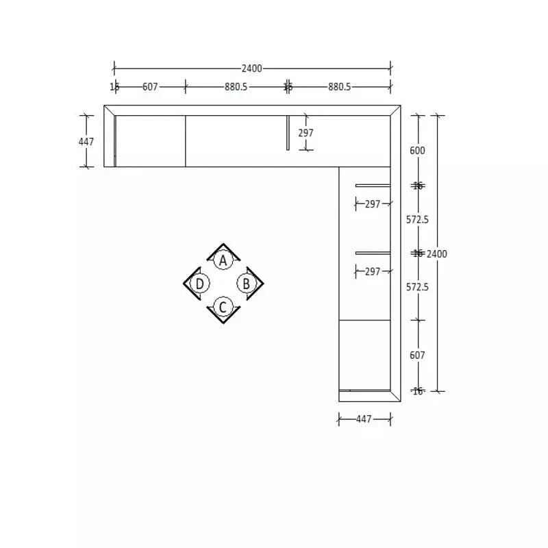 H2016 X W2400 X D447