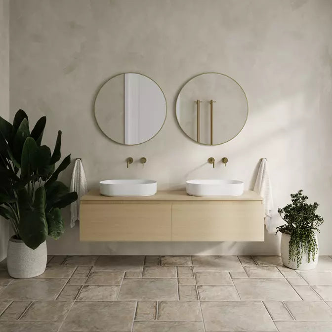 Round with Gold Frame