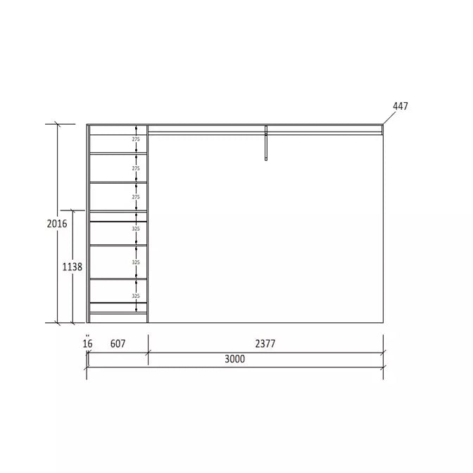 H2016 X W3000 X D447